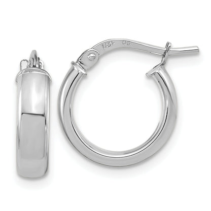10K White Gold Polished 2.9mm Hoop Earrings
