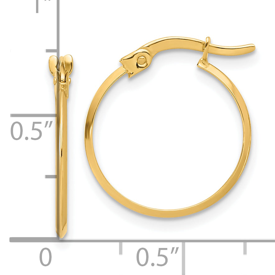 10K Yellow Gold 10K Polished Knife Edge Hoop Earrings