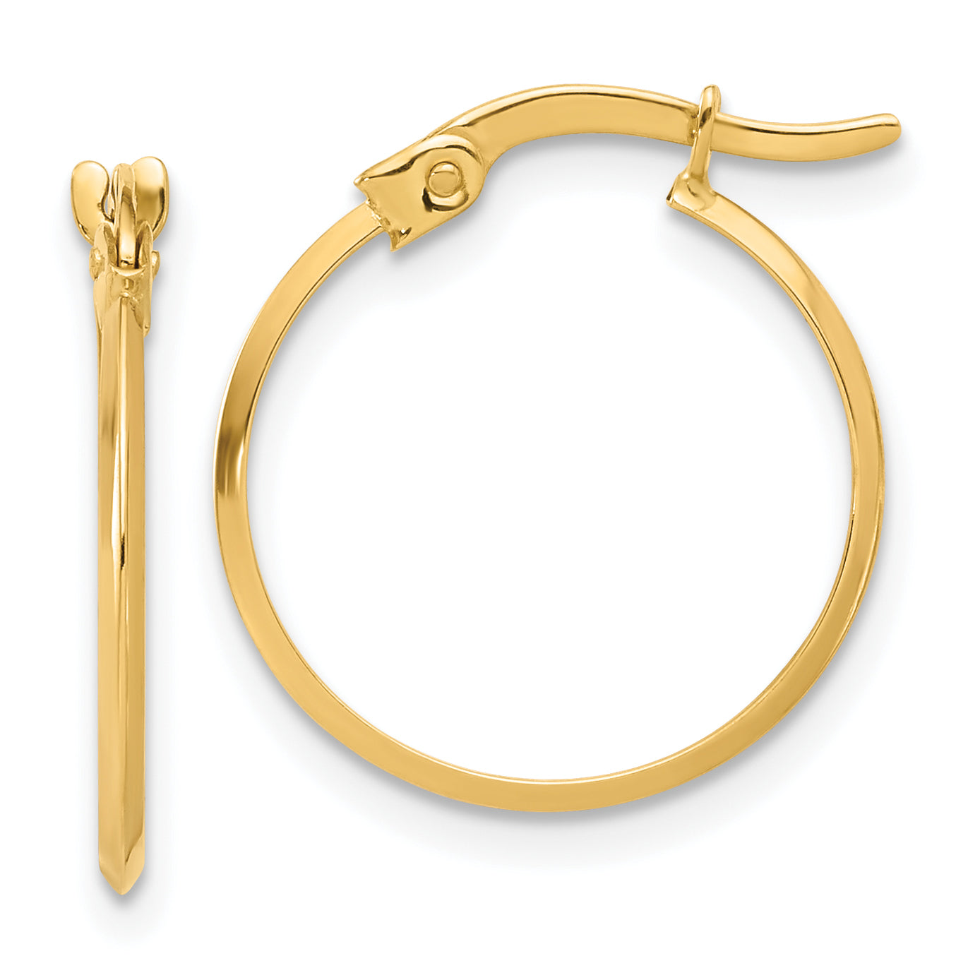 10K Yellow Gold 10K Polished Knife Edge Hoop Earrings