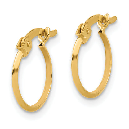 10K Yellow Gold 10K Polished Knife Edge Hoop Earrings