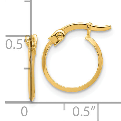 10K Yellow Gold 10K Polished Knife Edge Hoop Earrings