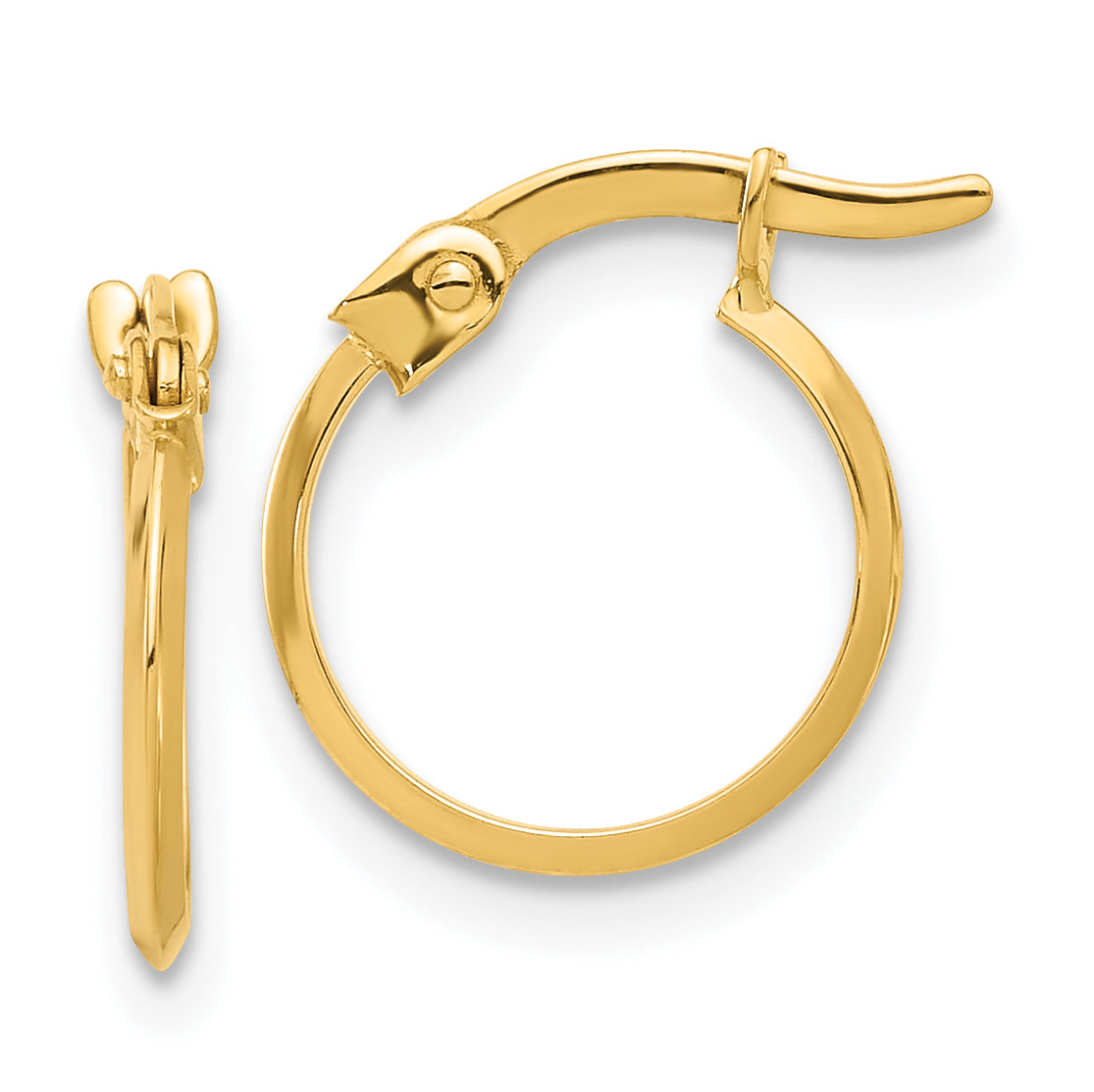 10K Yellow Gold 10K Polished Knife Edge Hoop Earrings