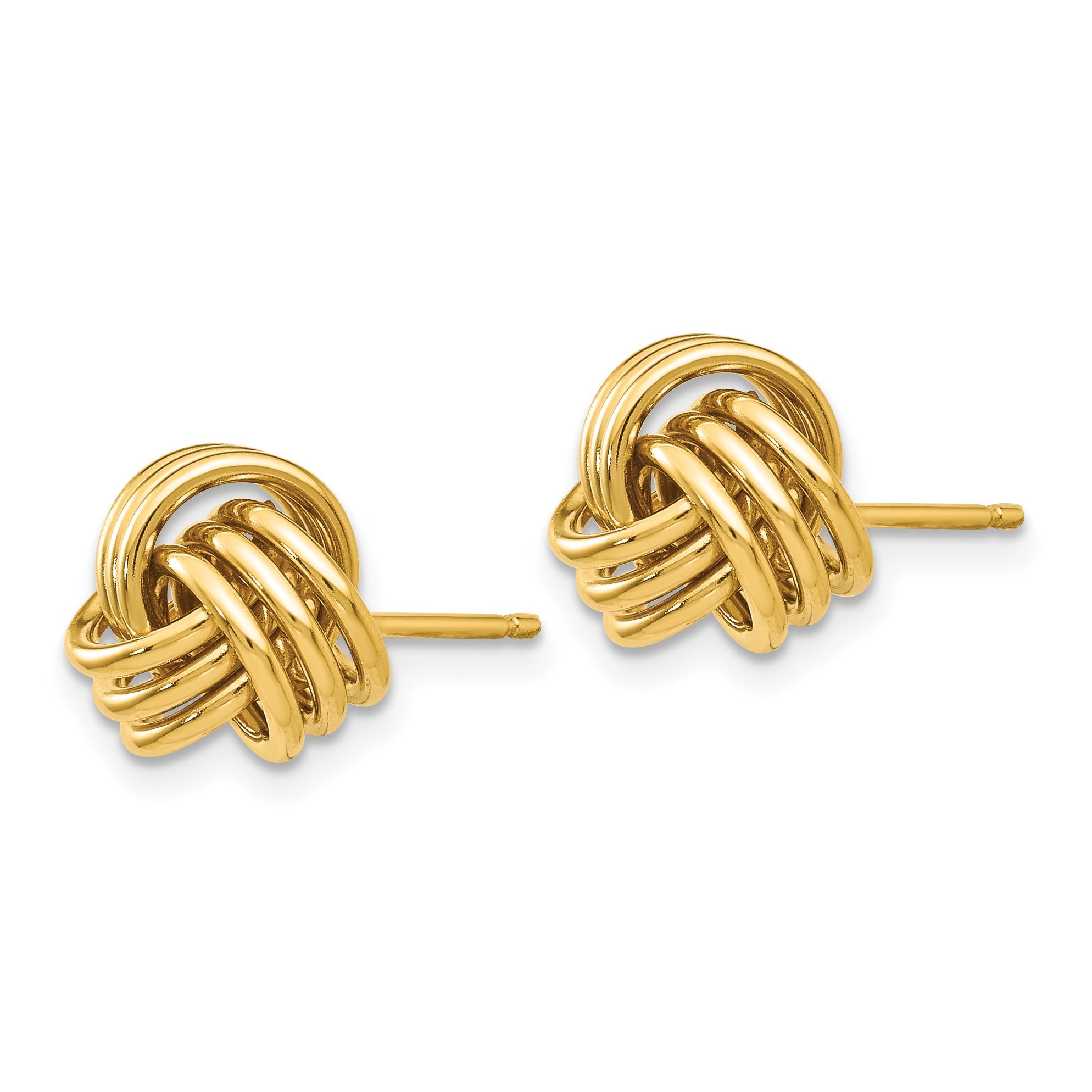 10K Yellow Gold Polished Triple Knot Post Earrings