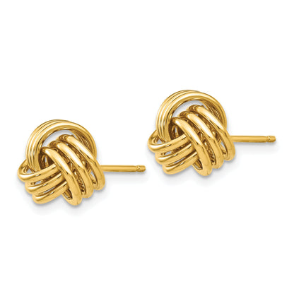 10K Yellow Gold Polished Triple Knot Post Earrings
