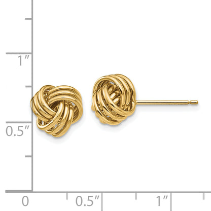 10K Yellow Gold Polished Triple Knot Post Earrings