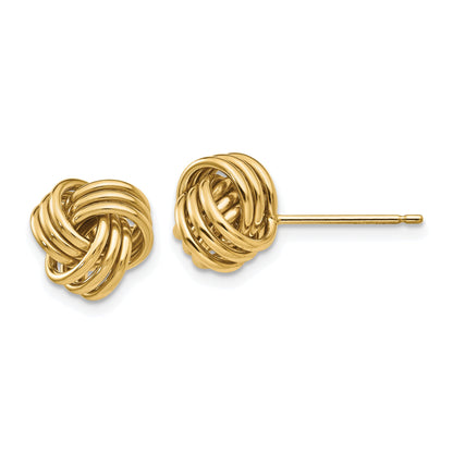 10K Yellow Gold Polished Triple Knot Post Earrings