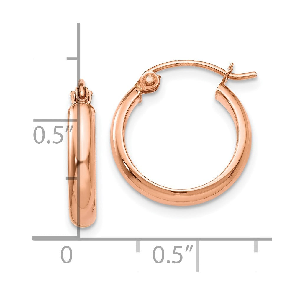 10K Rose Gold Hoop Earrings