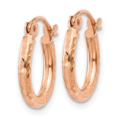 10K Rose Gold 10K Lightweight Diamond-Cut Hoop Earrings