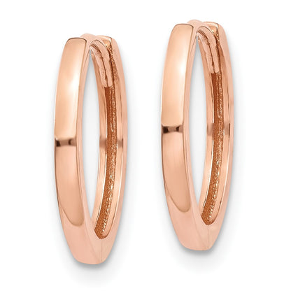 10K Rose Gold Round Hinged Hoop Earrings