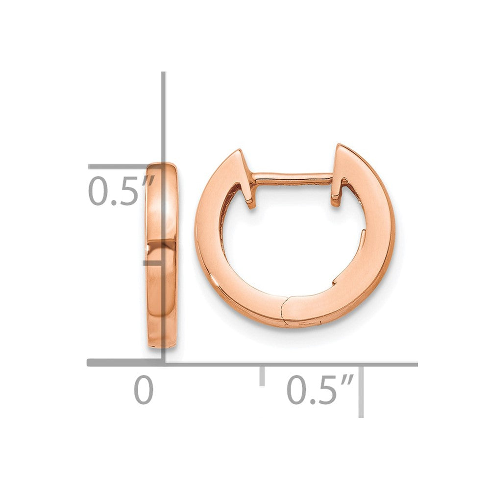 10K Rose Gold Hinged Hoop Earrings
