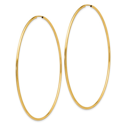 10K Yellow Gold Endless Hoop Earrings