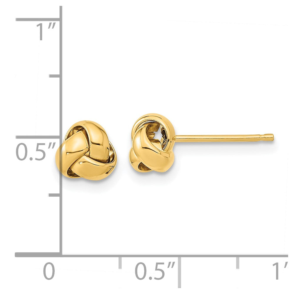 10K Yellow Gold Polished Love Knot Post Earrings
