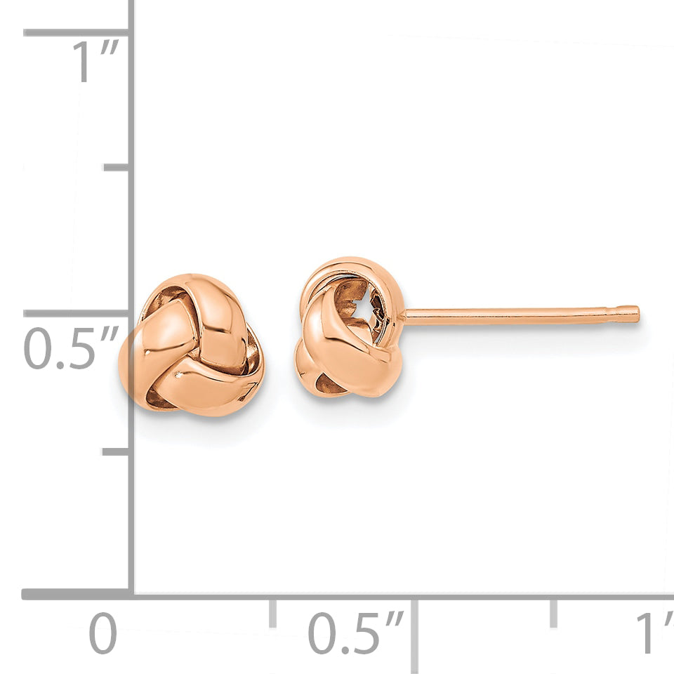 10K Rose Gold Polished Love Knot Post Earrings