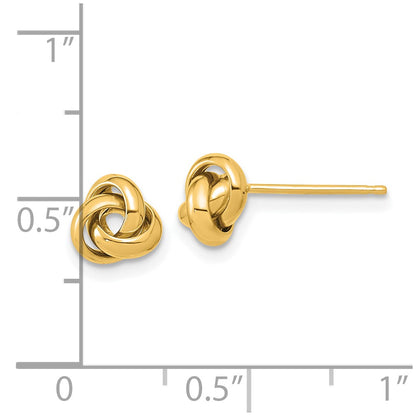 10K Yellow Gold Polished Love Knot Post Earrings