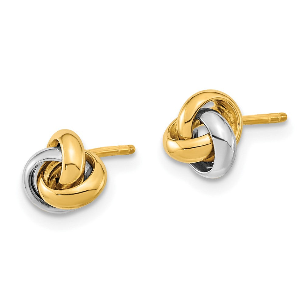 10K Two-Tone Two-Tone Polished Love Knot Post Earrings