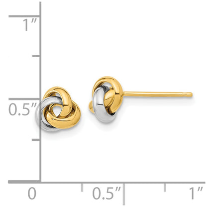 10K Two-Tone Two-Tone Polished Love Knot Post Earrings