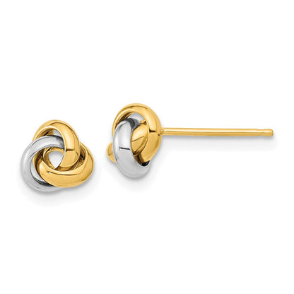 10K Two-Tone Two-Tone Polished Love Knot Post Earrings