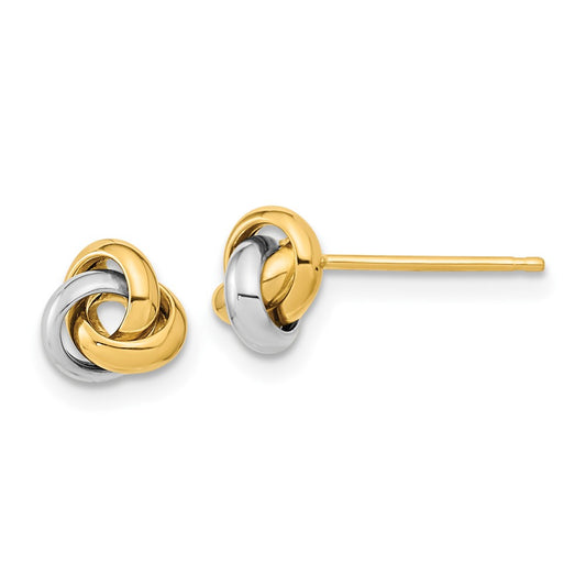 10K Two-Tone Two-Tone Polished Love Knot Post Earrings