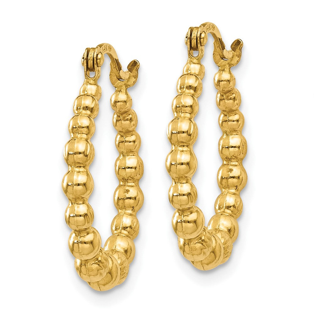 10K Yellow Gold 10K Beaded Hoop Earrings