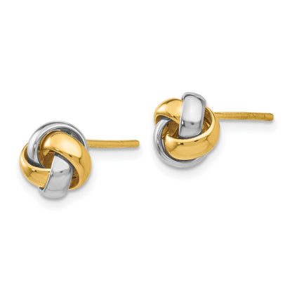 10K Two-Tone Knot Post Earrings