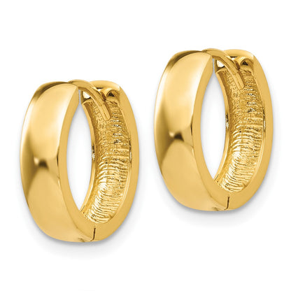10K Yellow Gold Round Hinged Hoop Earrings