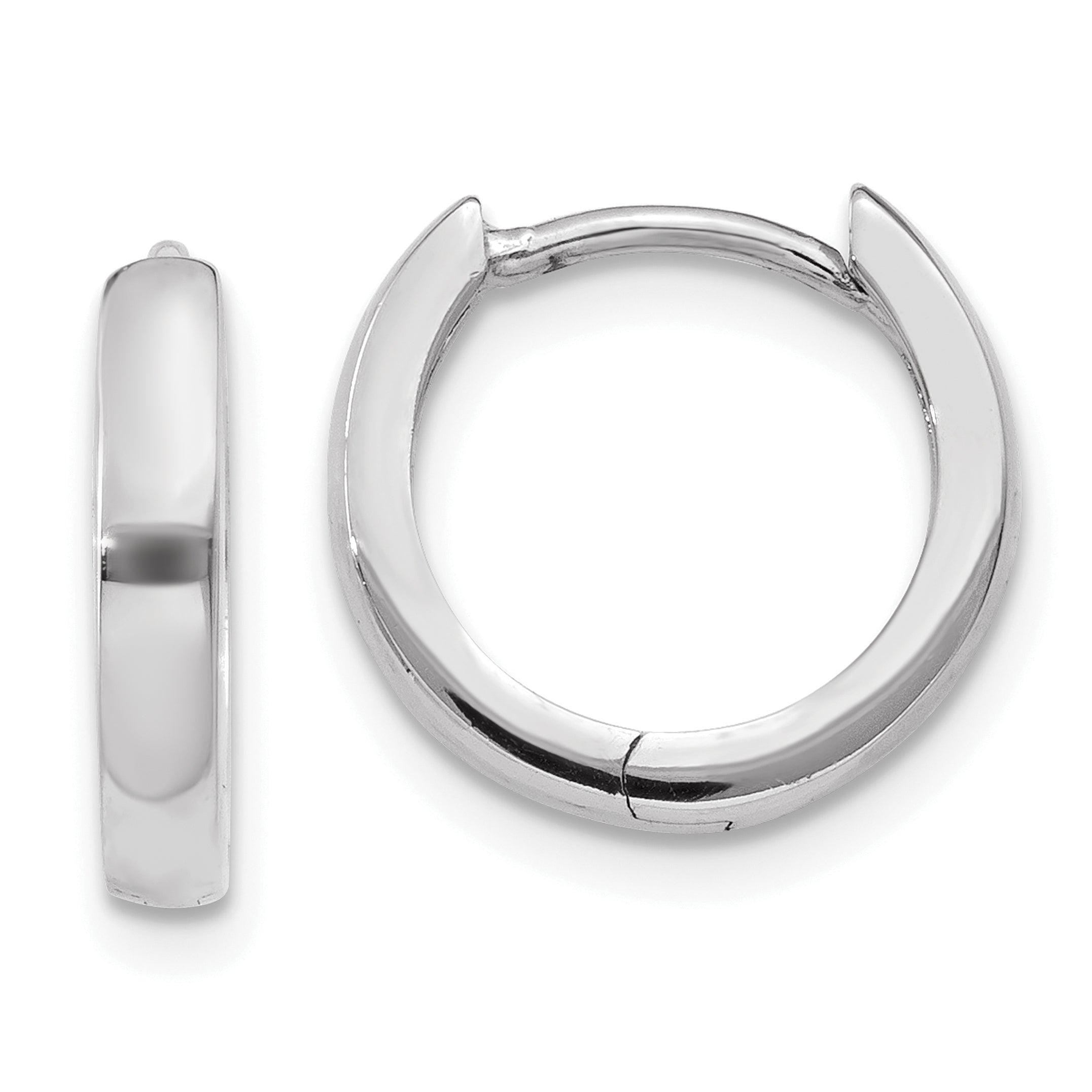 10K White Gold 10K Hinged Hoop Earrings