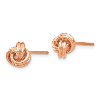 10K Rose Gold Polished Love Knot Post Earrings