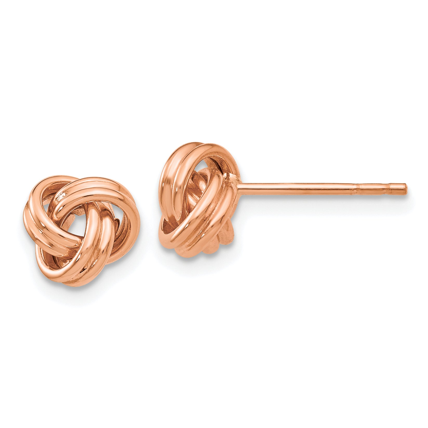 10K Rose Gold Polished Love Knot Post Earrings