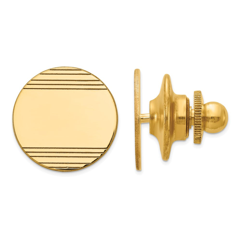 10K Yellow Gold Men'S Circular W/Line Design Tie Tac