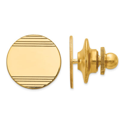 10K Yellow Gold Men'S Circular W/Line Design Tie Tac