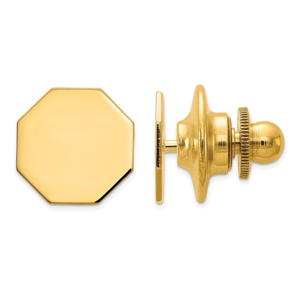 10K Yellow Gold 10K Men'S Octagonal Tie Tac