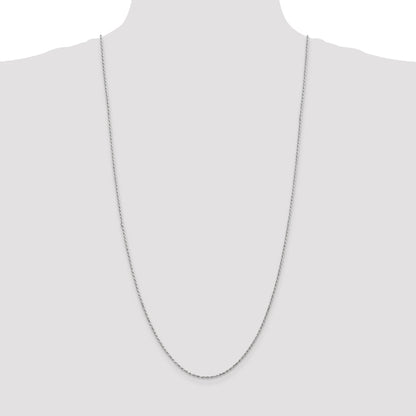 30 Inch 10K White Gold 1.6mm D/C Machine Made Rope Chain Necklace