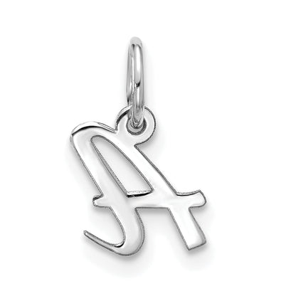 10K White Gold 10Kw Small Script Initial A Charm