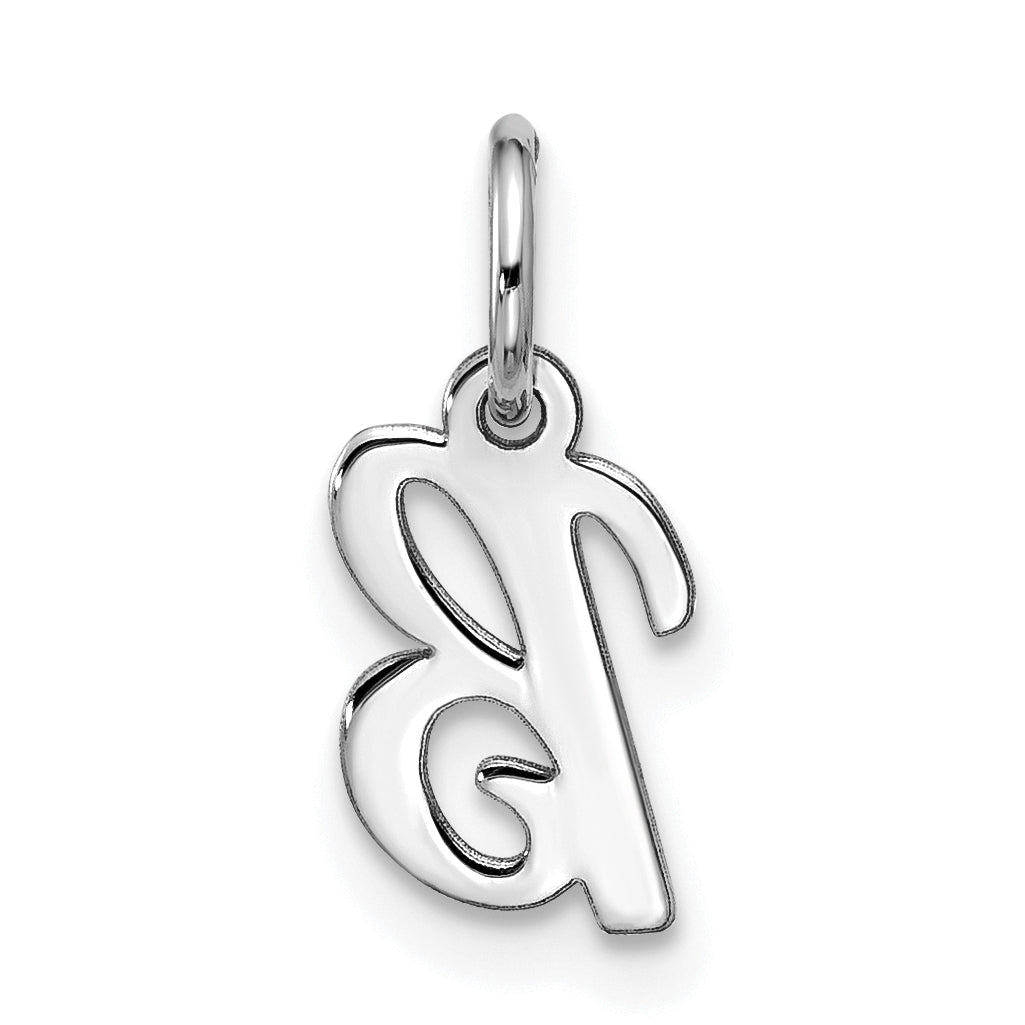 10K White Gold 10Kw Small Script Initial B Charm