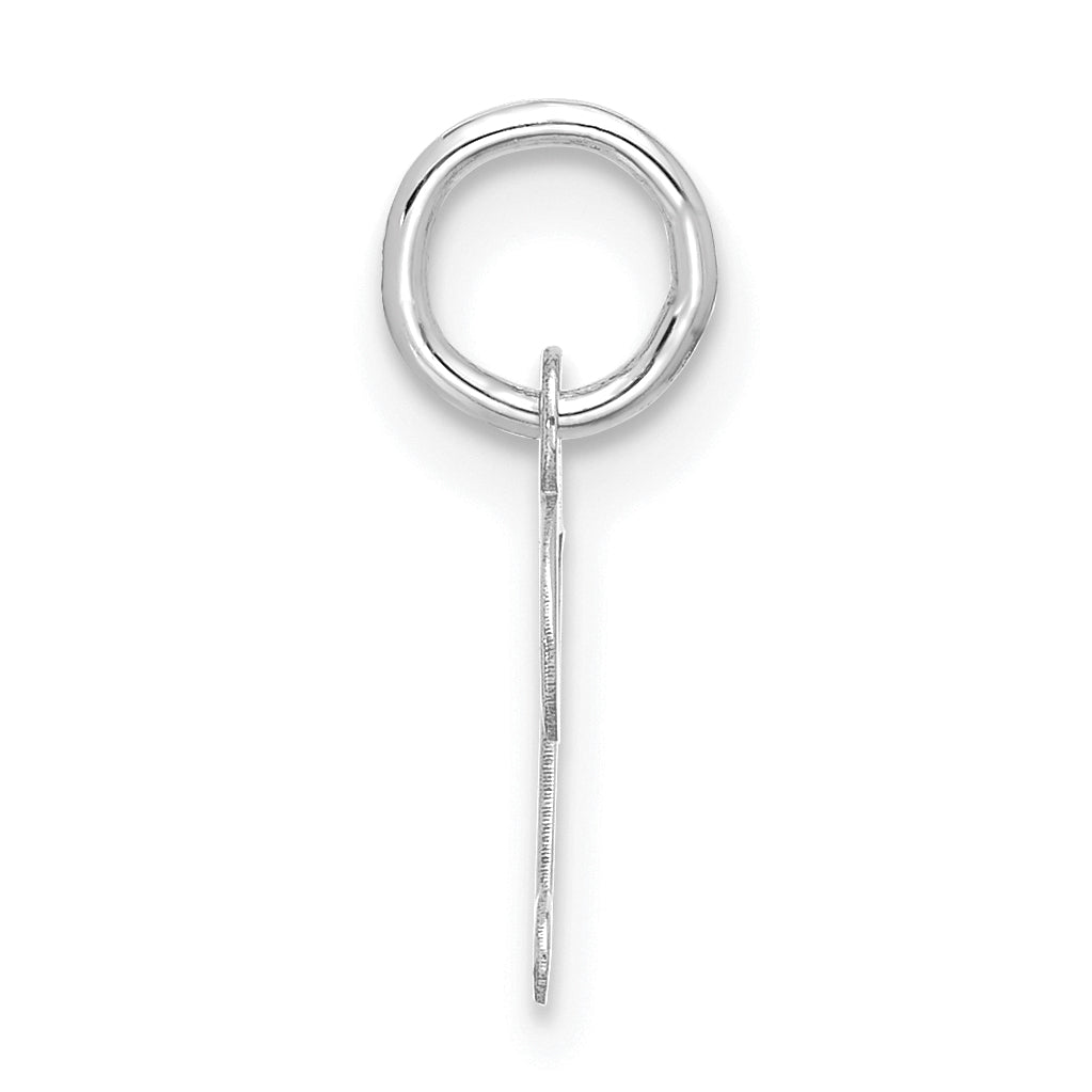 10K White Gold 10Kw Small Script Initial D Charm