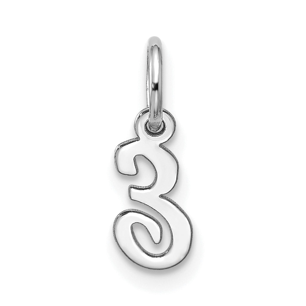 10K White Gold 10Kw Small Script Initial E Charm