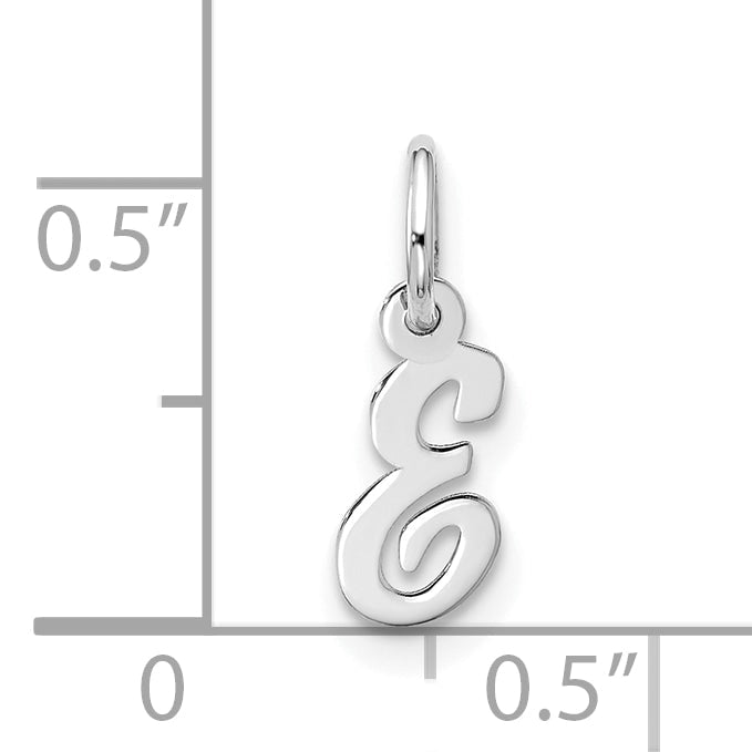 10K White Gold 10Kw Small Script Initial E Charm