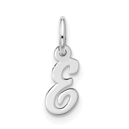 10K White Gold 10Kw Small Script Initial E Charm