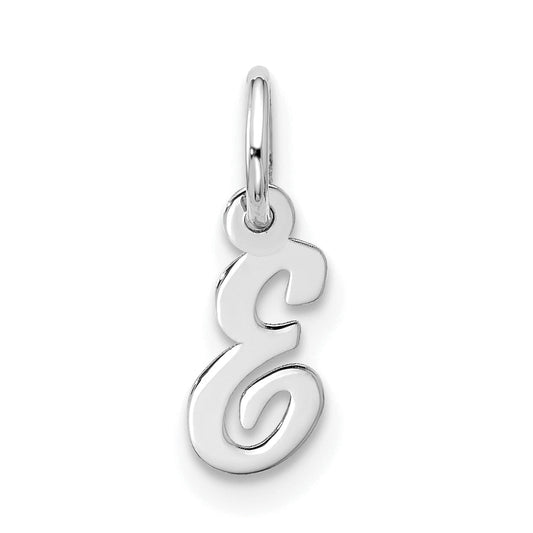 10K White Gold 10Kw Small Script Initial E Charm