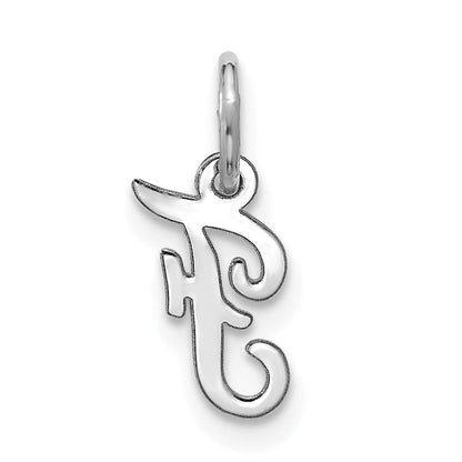 10K White Gold 10Kw Small Script Initial F Charm