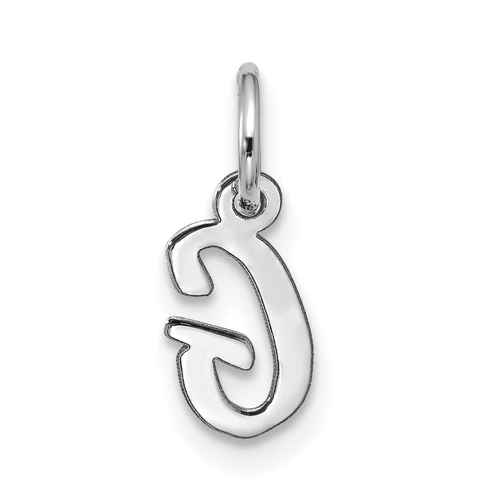10K White Gold 10Kw Small Script Initial G Charm