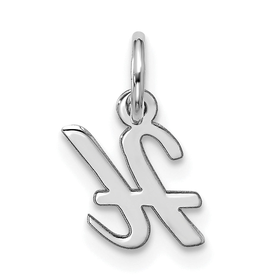 10K White Gold 10Kw Small Script Initial H Charm