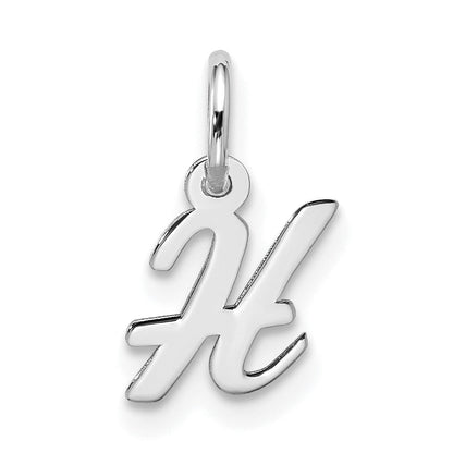 10K White Gold 10Kw Small Script Initial H Charm
