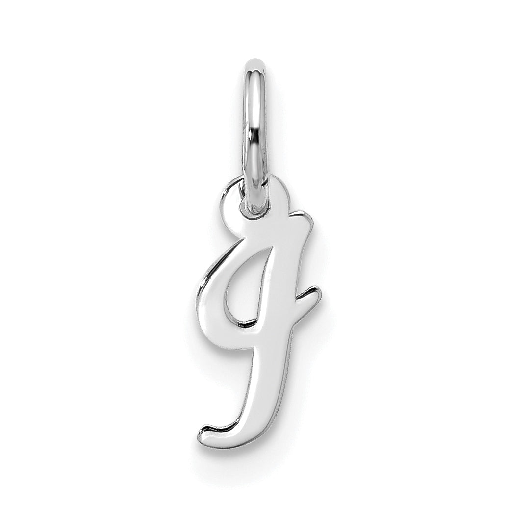 10K White Gold 10Kw Small Script Initial I Charm