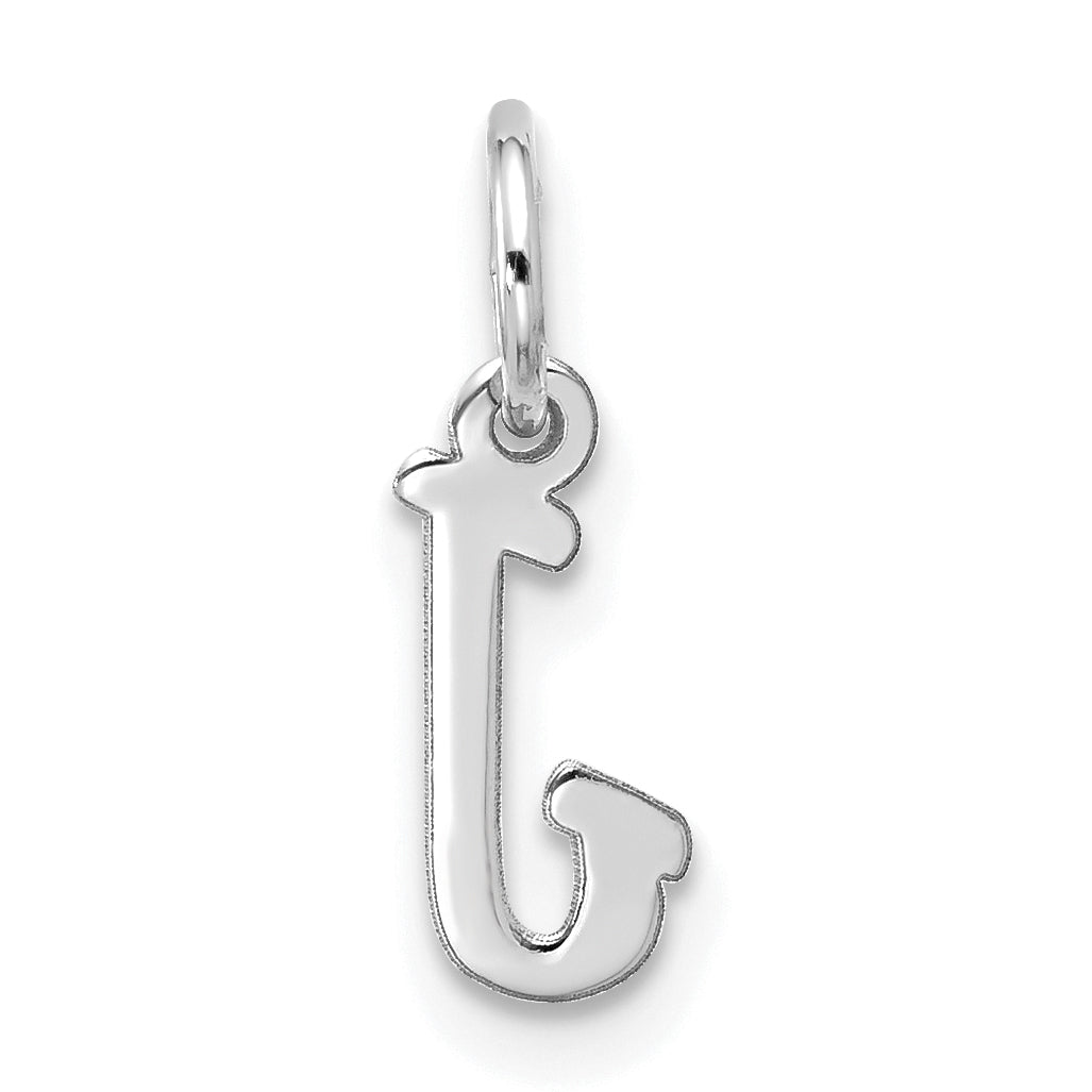 10K White Gold 10Kw Small Script Initial J Charm