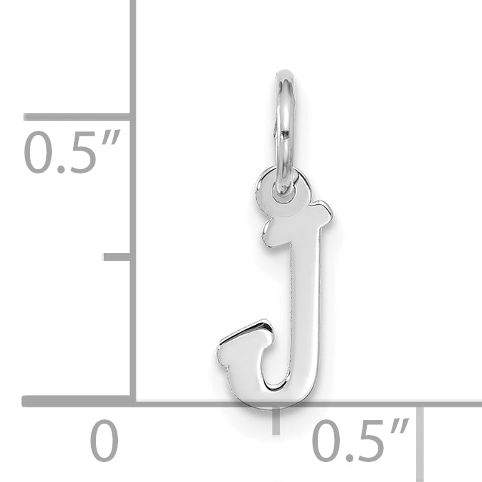 10K White Gold 10Kw Small Script Initial J Charm