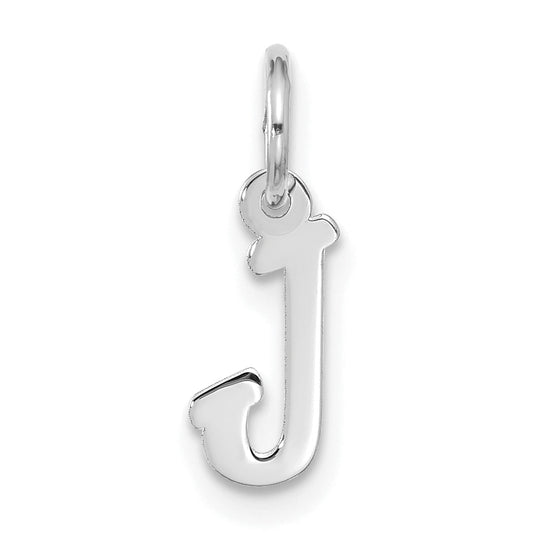 10K White Gold 10Kw Small Script Initial J Charm
