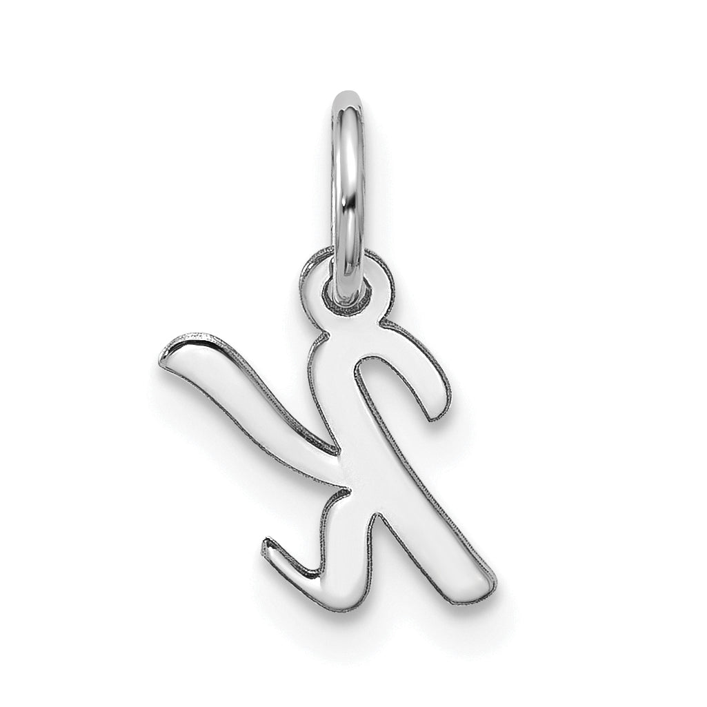 10K White Gold 10Kw Small Script Initial K Charm