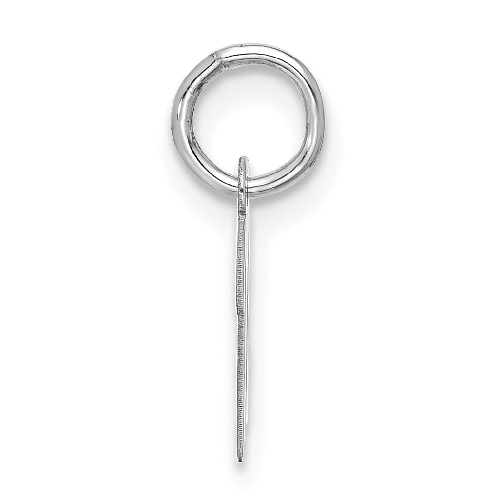 10K White Gold 10Kw Small Script Initial N Charm