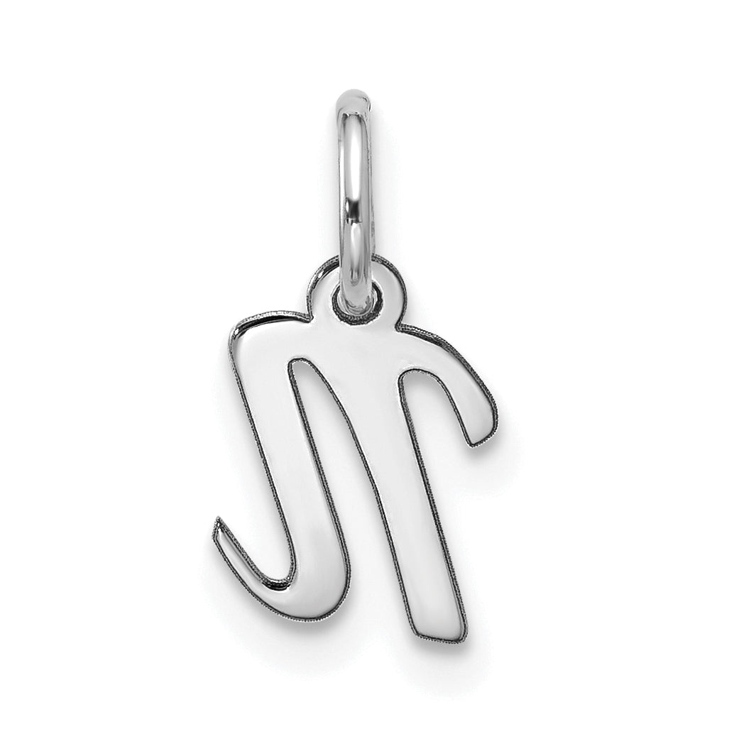 10K White Gold 10Kw Small Script Initial N Charm